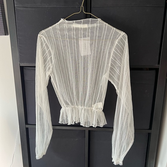 Oak + Fort Cream Mesh Top - Picture 2 of 3